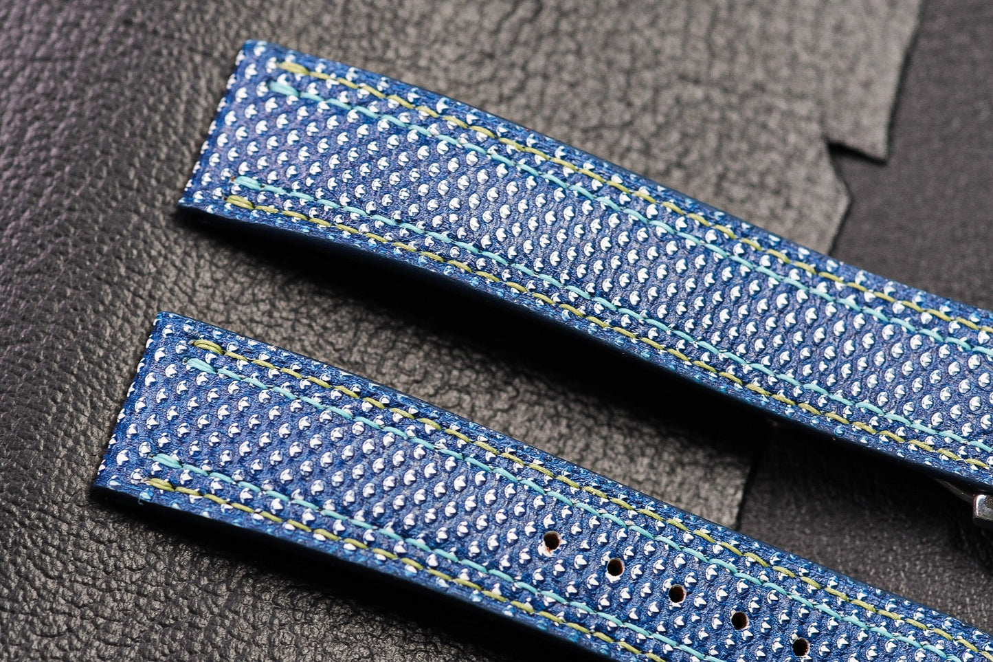 Blue Karung snake skin leather strap HDKS02