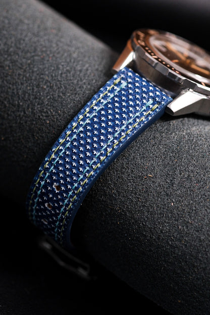 Blue Karung snake skin leather strap HDKS02