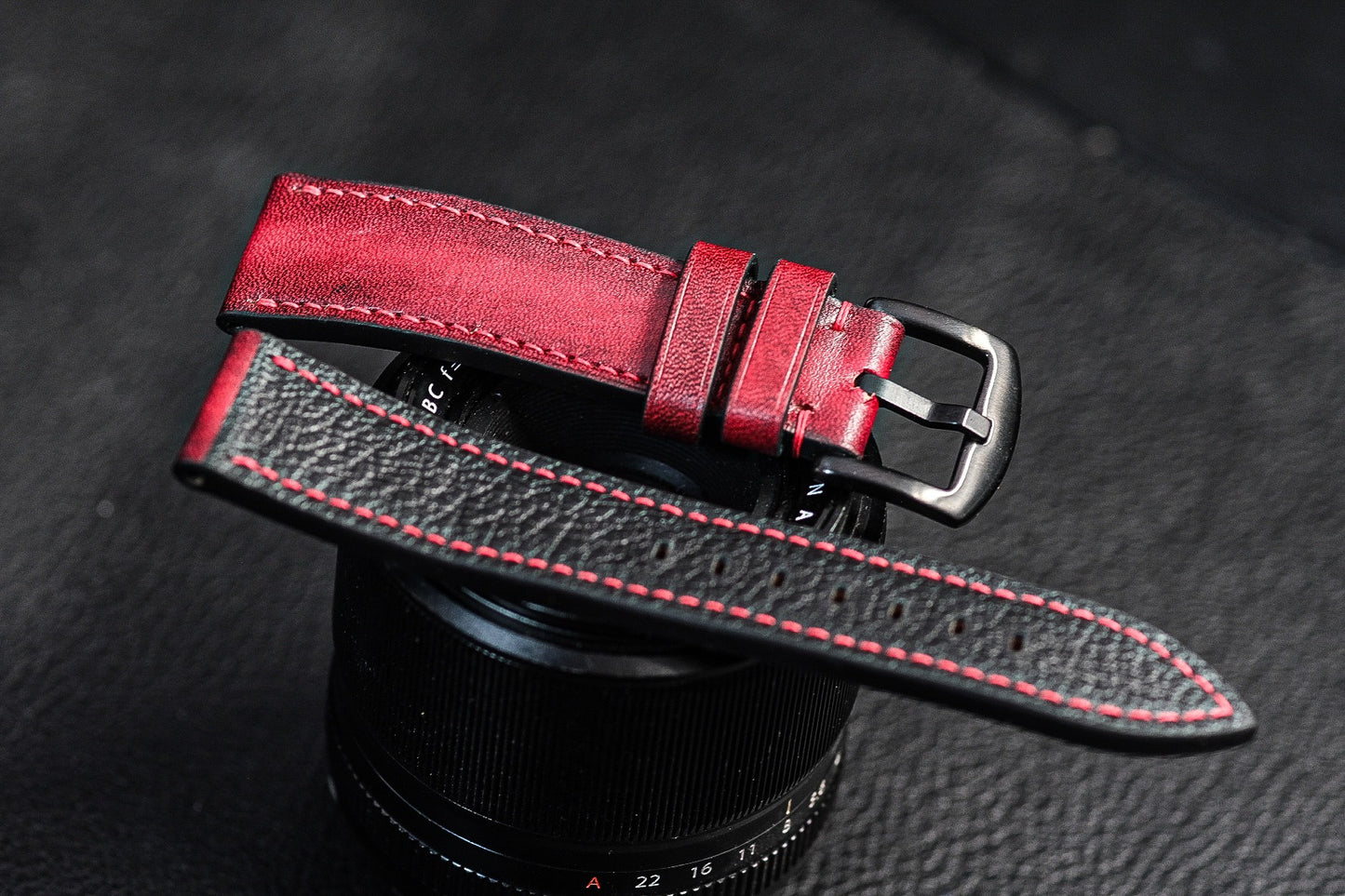 RED PATINA COW LEATHER WATCH STRAP BAND HDLE01