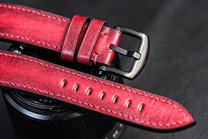 RED PATINA COW LEATHER WATCH STRAP BAND HDLE01