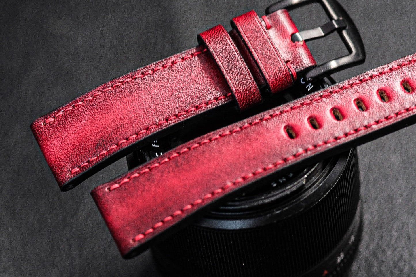 RED PATINA COW LEATHER WATCH STRAP BAND HDLE01