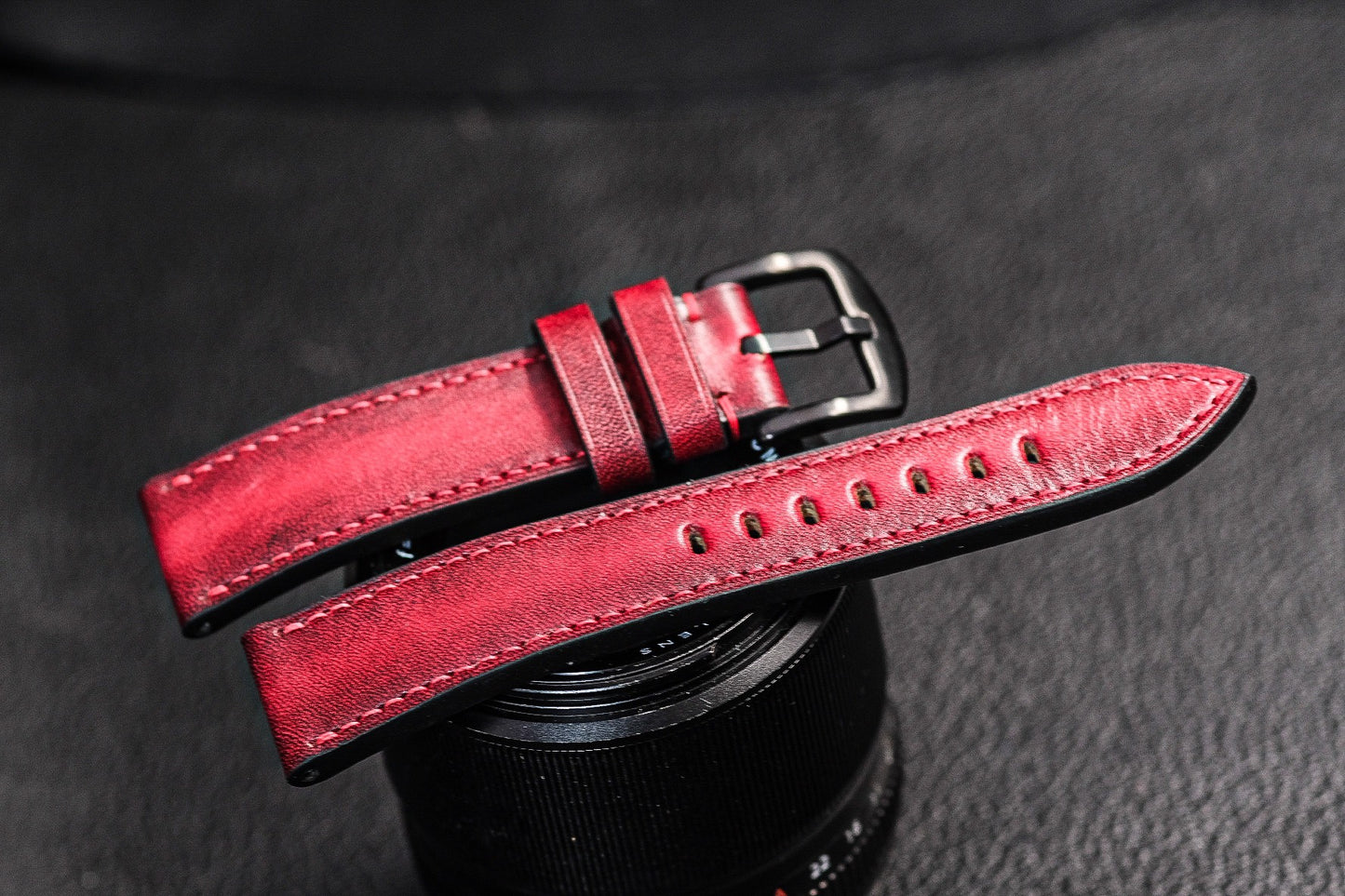 RED PATINA COW LEATHER WATCH STRAP BAND HDLE01