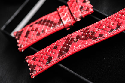 Red python leather watch strap HDPS13