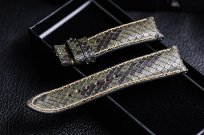 Oliver green python leather watch strap HDPS20