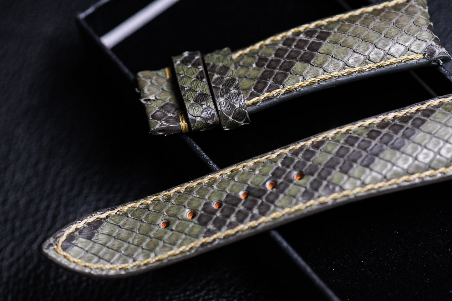 Oliver green python leather watch strap HDPS20