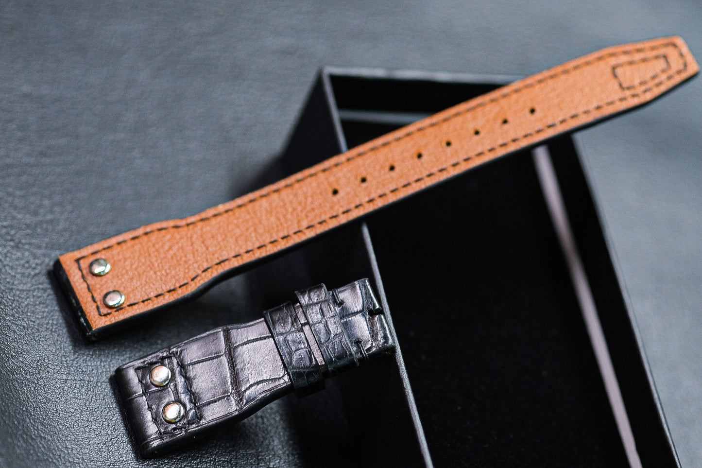 BESPOKE GENUINE IWC PILOT CROCODILE SKIN LEATHER STRAP HDCS24