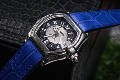 Blue crocodile strap for Cartier Santos with quick release system HDCAS10