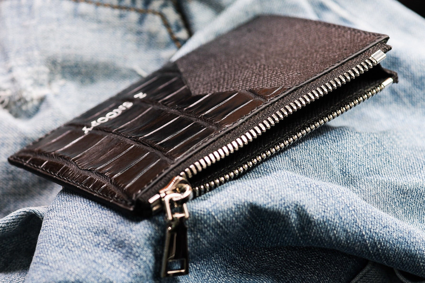 BESPOKE GENUINE BLACK CROCODILE CARD HOLDER WALLET HDWA66