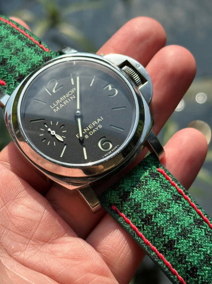 CUSTOM MADE GREEN CARO CASHMERE LEATHER WATCH STRAP BAND FOR PANERAI HDPAM22