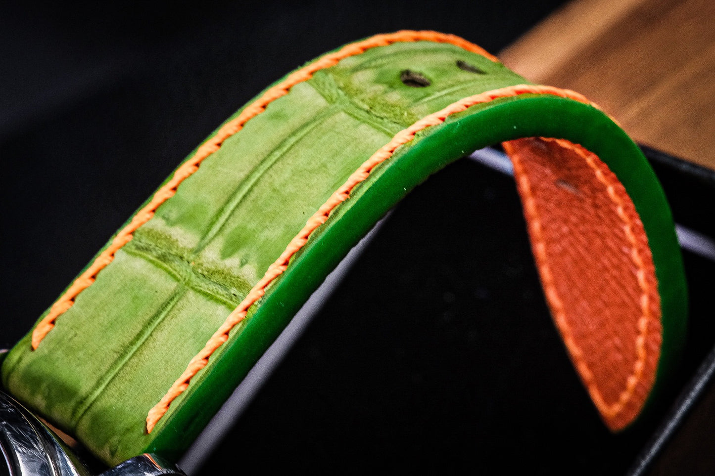 BESPOKE GENUINE GREEN CROCODILE LEATHER WATCH STRAP BAND FOR PANERAI HDPAM29