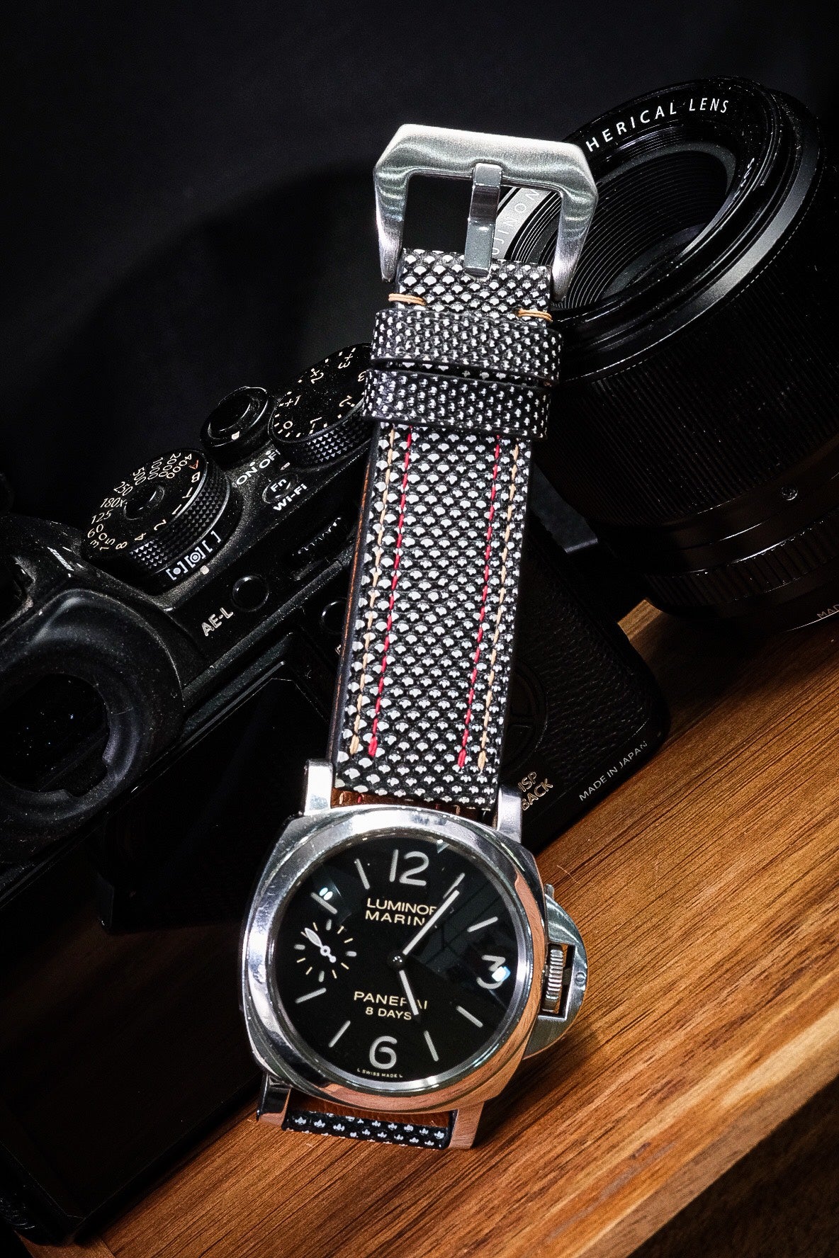 BESPOKE GENUINE GREY SNAKE KARUNG LEATHER WATCH STRAP BAND FOR PANERAI HDPAM26