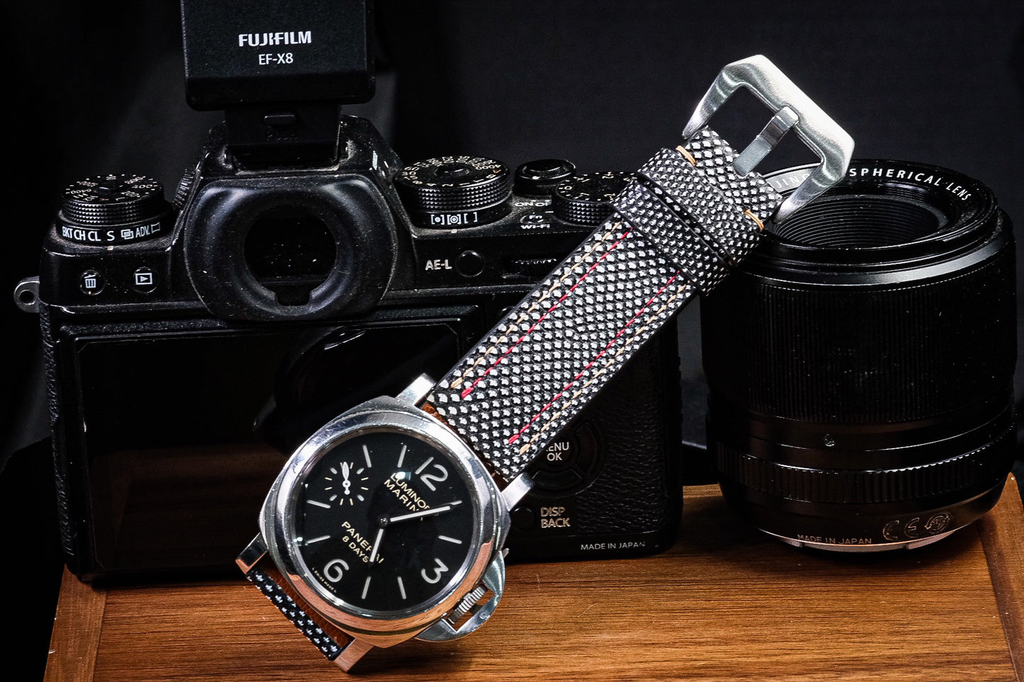 BESPOKE GENUINE GREY SNAKE KARUNG LEATHER WATCH STRAP BAND FOR PANERAI HDPAM26