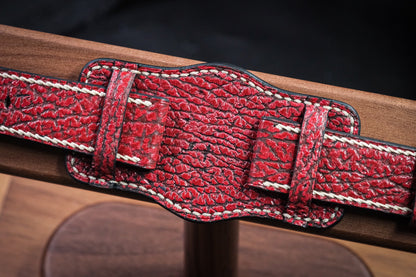 BESPOKE GENUINE RED SHARK BUND LEATHER WATCH STRAP BAND FOR PANERAI HDPAM36