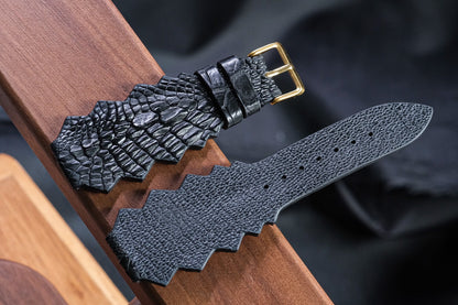 Black crocodile leg skin strap HDCSNS06