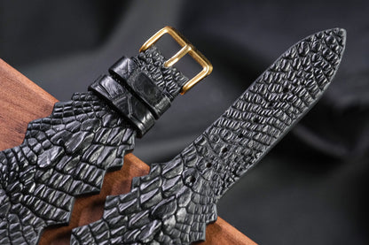 Black crocodile leg skin strap HDCSNS06