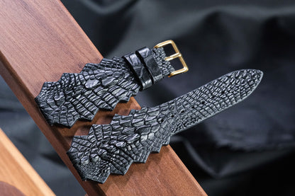 Black crocodile leg skin strap HDCSNS06