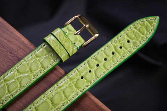 Custom lime green crocodile skin watch strap HDCSNS05