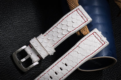 BESPOKE GENUINE WHITE LEATHER WATCH STRAP HDPS23