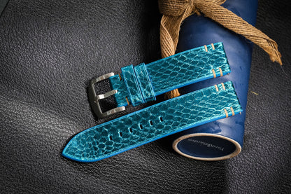 BESPOKE GENUINE SKY BLUE LEATHER WATCH STRAP HDPS22