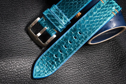 BESPOKE GENUINE SKY BLUE LEATHER WATCH STRAP HDPS22