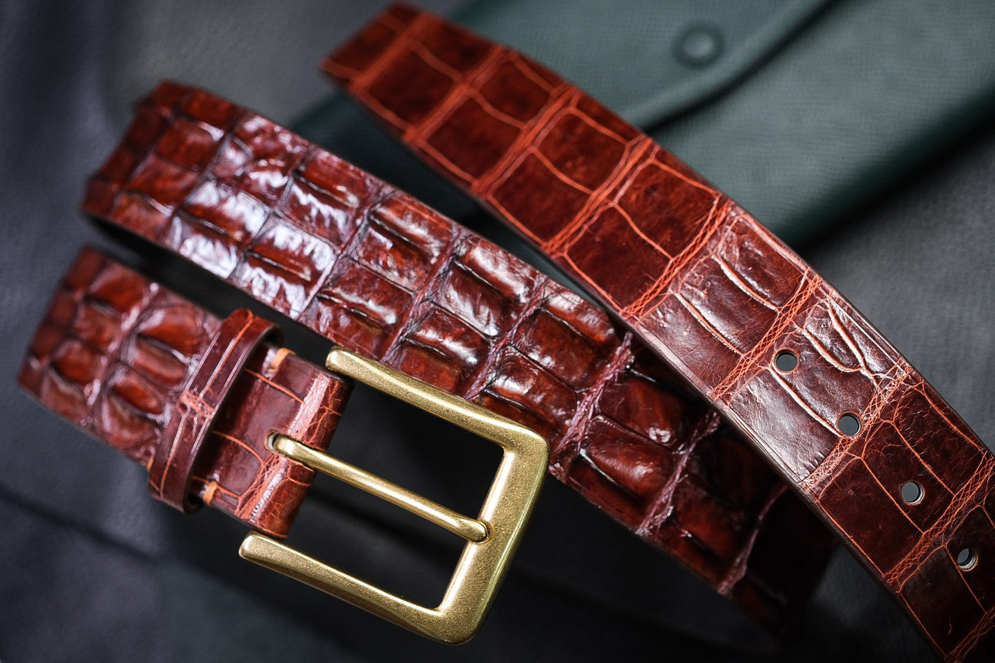 BROWN HORNBACK CROCODILE HANDMADE LEATHER BELT HDBE13