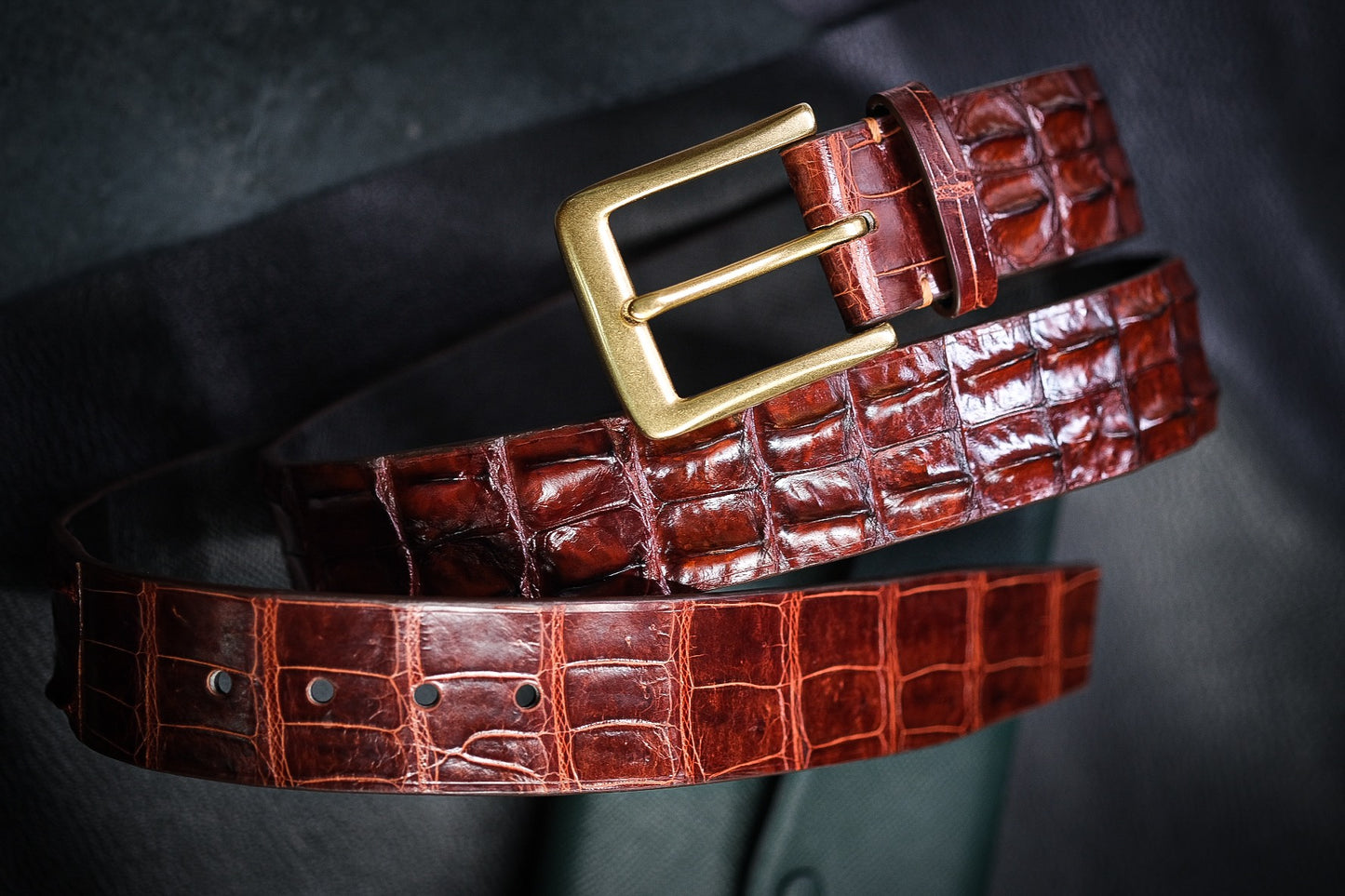 BROWN HORNBACK CROCODILE HANDMADE LEATHER BELT HDBE13