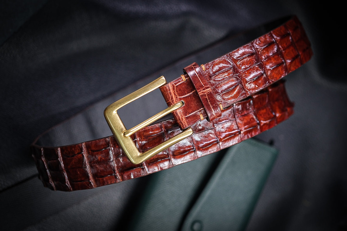 BROWN HORNBACK CROCODILE HANDMADE LEATHER BELT HDBE13