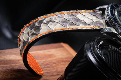 BESPOKE GENUINE WHITE PYTHON LEATHER WATCH STRAP HDPS24