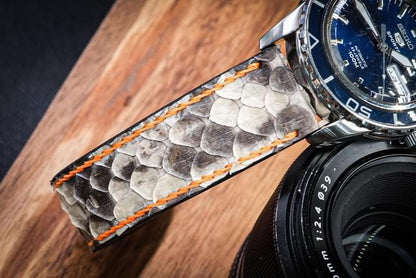 BESPOKE GENUINE WHITE PYTHON LEATHER WATCH STRAP HDPS24