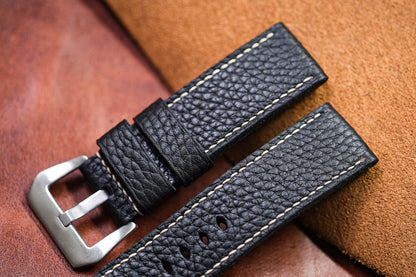 BLACK MILL LEATHER WATCH STRAP HDCA43