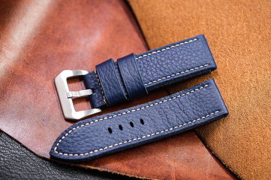 NAVY BLUE MILL LEATHER WATCH STRAP HDCA44