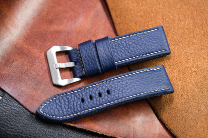 NAVY BLUE MILL LEATHER WATCH STRAP HDCA44