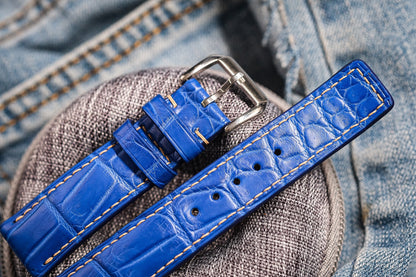 Blue crocodile leather strap HDCSNS18