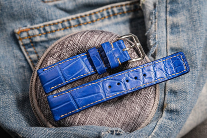 Blue crocodile leather strap HDCSNS18