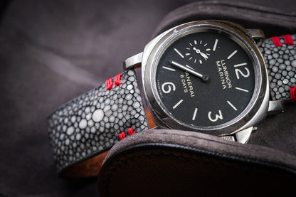 Grey double pearl stingray handmade watch strap For Panerai HDPAM44