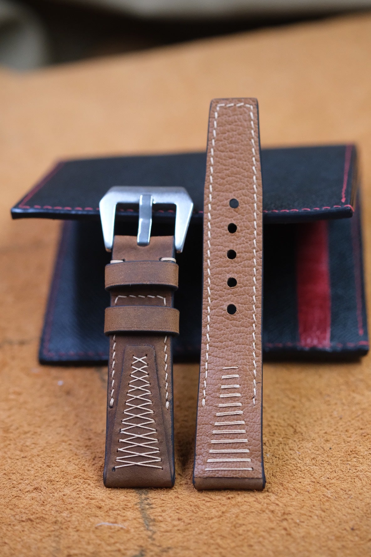 DARK BROWN VINTAGE COW LEATHER WATCH STRAP HDCA46