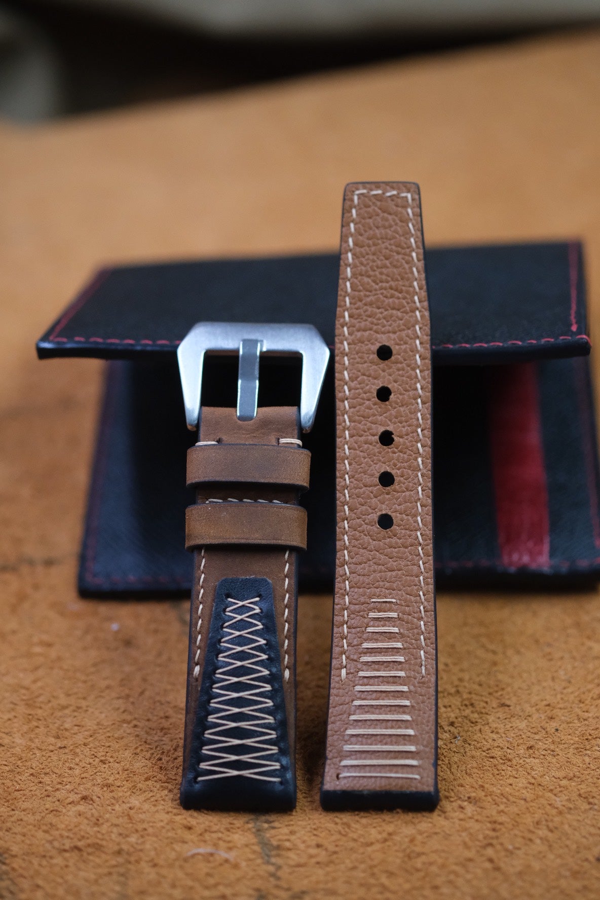 DARK BROWN VINTAGE COW LEATHER WATCH STRAP HDCA46