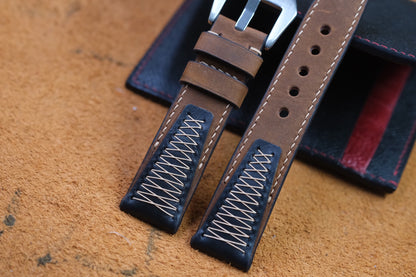 DARK BROWN VINTAGE COW LEATHER WATCH STRAP HDCA46