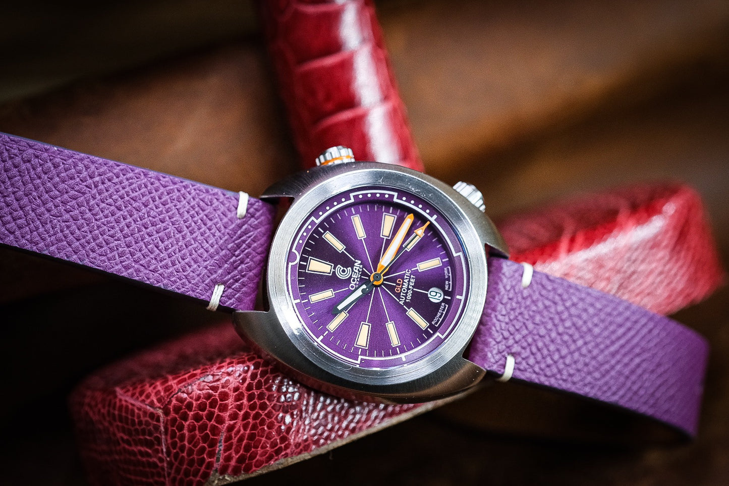 CUSTOM PURPLE EPSOM LEATHER WATCH STRAP HDEP10