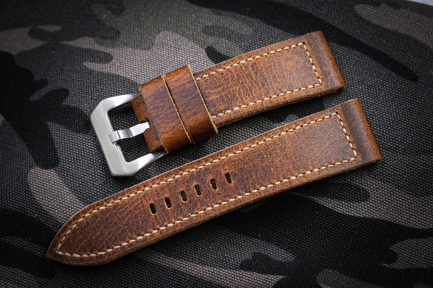 Vintage brown cow handmade watch strap for Panerai HDPAM47