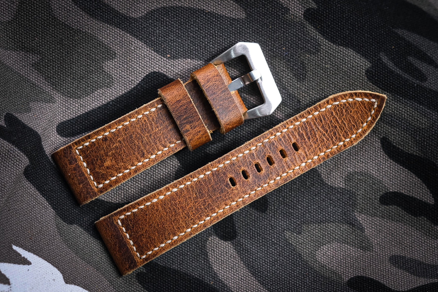 Vintage brown cow handmade watch strap for Panerai HDPAM47