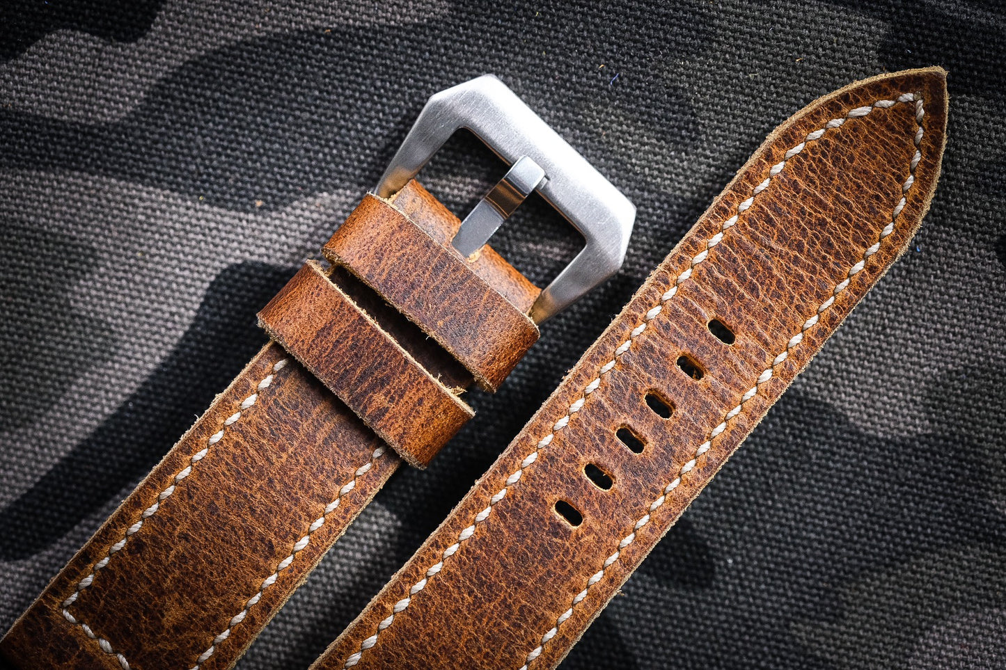 Vintage brown cow handmade watch strap for Panerai HDPAM47