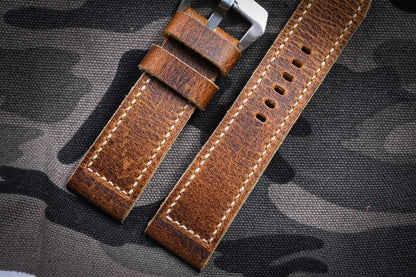 Vintage brown cow handmade watch strap for Panerai HDPAM47