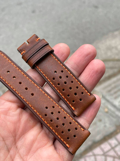 BESPOKE GENUINE BROWN COW LEATHER WATCH STRAP HDBRC01