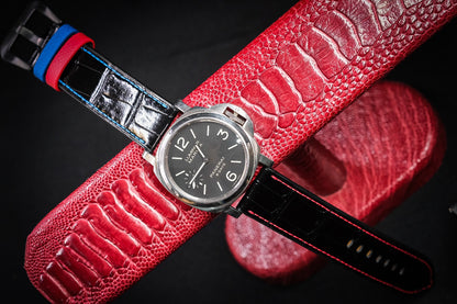 Black crocodile handmade watch strap for Panerai HDPAM48