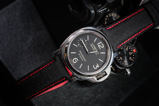 Black canvas handmade watch strap for Panerai HDPAM47