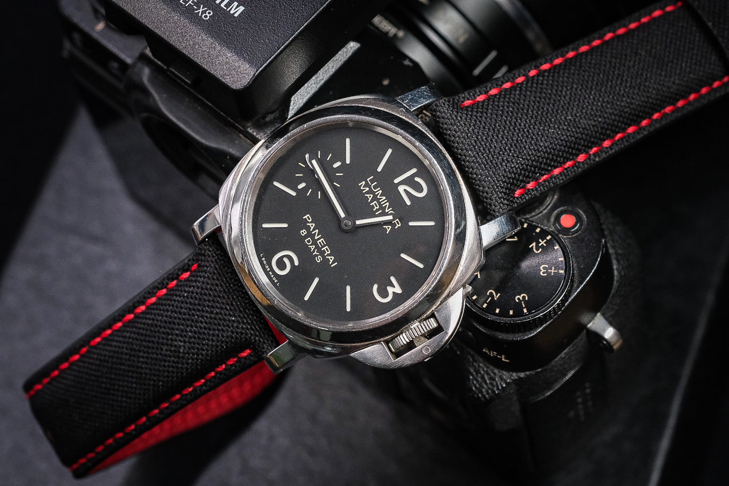 Black canvas handmade watch strap for Panerai HDPAM47