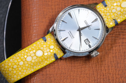 Yellow double pearl stingray strap