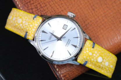 Yellow double pearl stingray strap