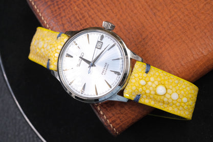 Yellow double pearl stingray strap